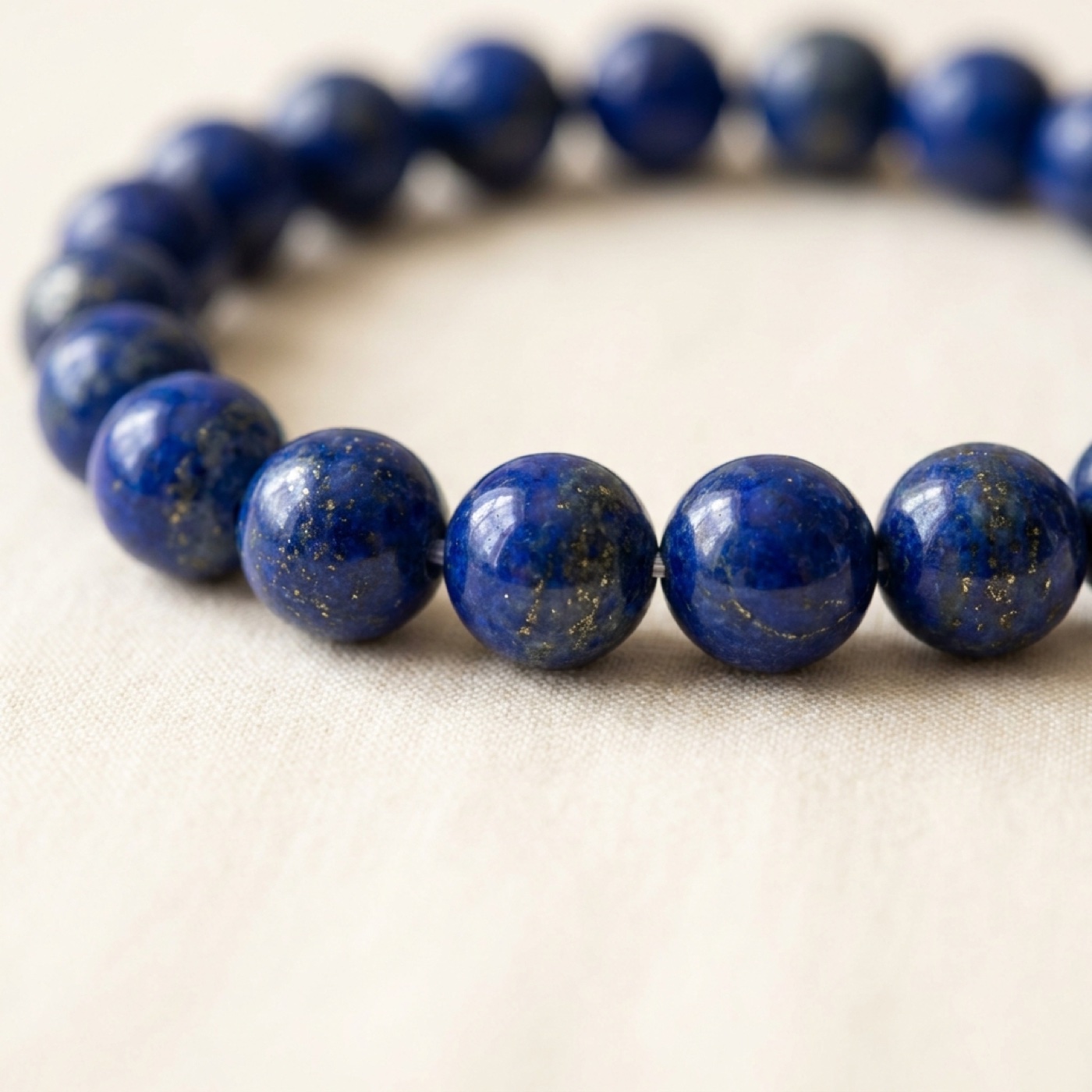 Lapis Lazuli 8 mm Doğal Taş Bileklik yakın plan
